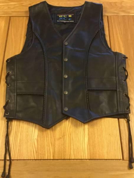 Leather Motorcycle Vest (size small)