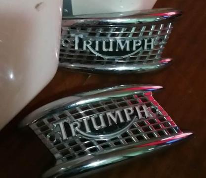 triumph garden gate harmonica screw type tank badges anniversary