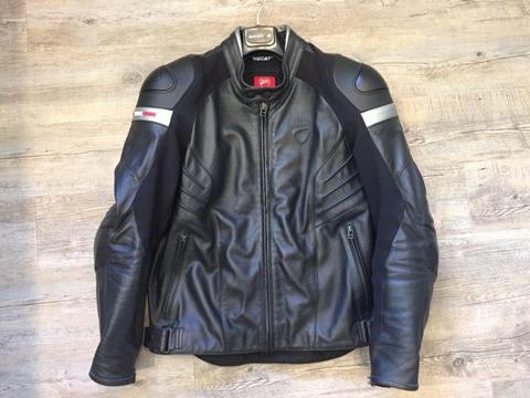 Dainese Ducati Black Leather Motorbike Jacket Medium