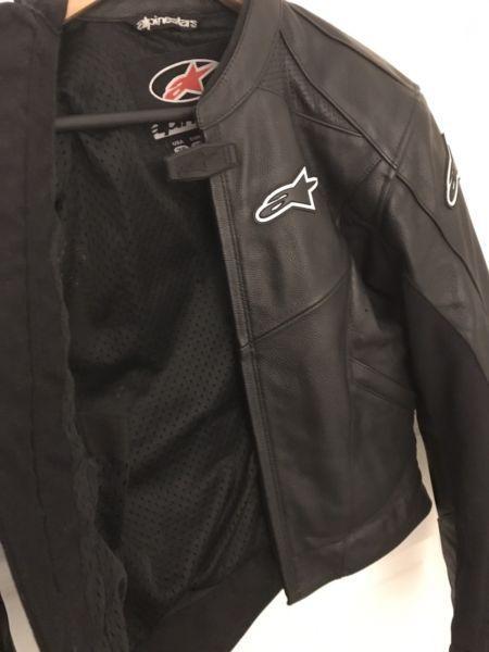 AS NEW; ALPINESTARS LEATHER MOTORBIKE JACKET - CAN POST AUS WIDE