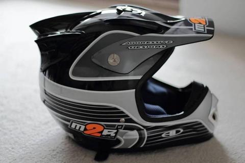 Like NEW Black/Grey M2R X350 Motocross Helmet Size XS