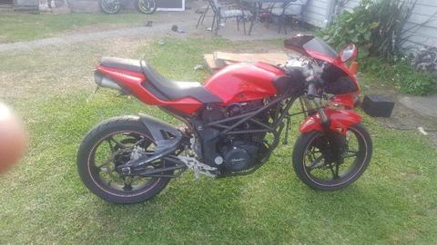 Up for sale or trade.megelli 250r project bike runs