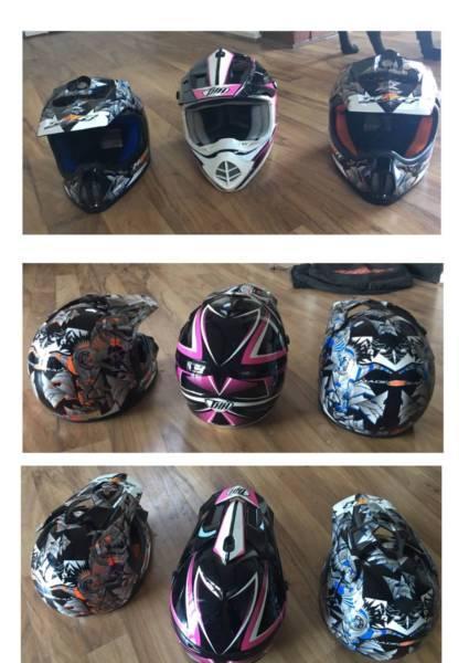 Dirt Bike Helmets. Excellent condition. Size: M Youth or S Adult