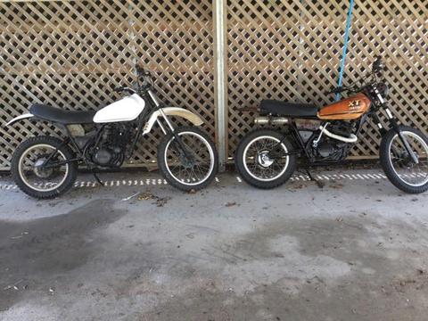 Yamaha XT250 - circa 1985 (two bikes same model)