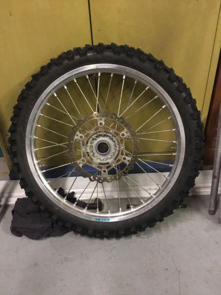 Yamaha YZ 450 front wheel may fit WR 250