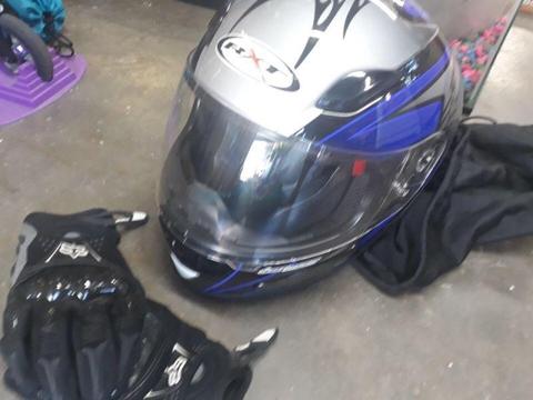 New motorbike helmet and gloves