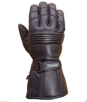 Motorcycle Leather Winter Gloves Warm Gloves Long Leather Gloves