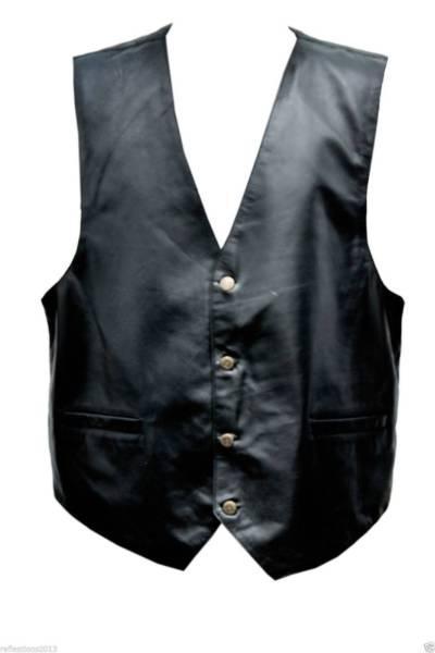 Brand New Motorbike Dress Leather Vest Waistcoat