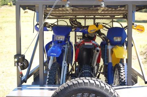 Custom motorbike trailer with camper