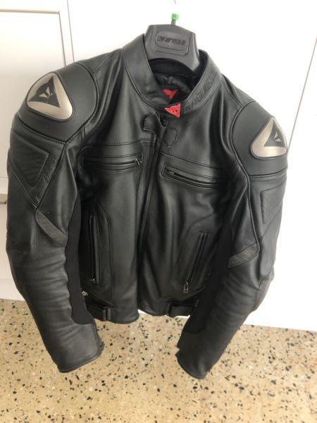 Dainese leather motorcycle jacket size 48