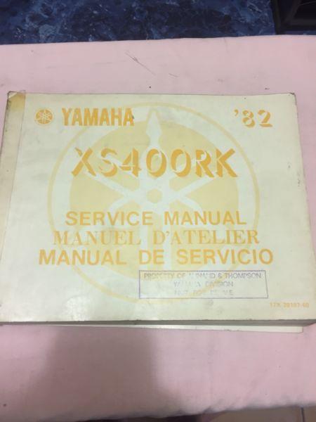 Genuine Yamaha XS400RK -1982 - Service/Workshop Manual