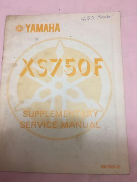 Genuine Yamaha XS750F 1978 Supplimentary Service Manual