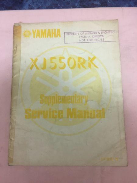 Genuine Yamaha XJ550RK Supplimentary Service Manual