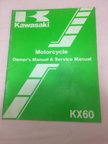 Genuine Kawasaki KX60 1983 Owners manual & Service Manual