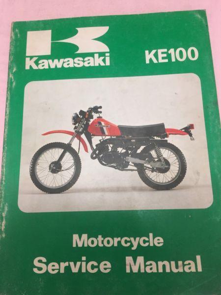 Genuine Kawasaki KE100 Service Manual 1981 Model