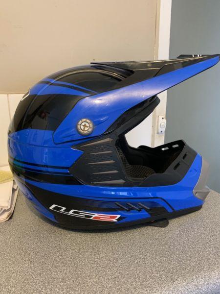 Blue youth LS2 helmet