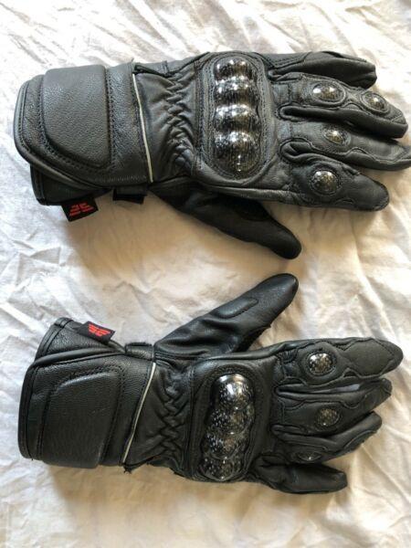 Torque Leather & Carbon Motorcycle Gloves XS - S