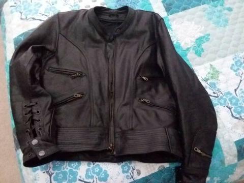 Ladies leather motor cycle jacket