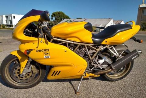 1998 Ducati 900 Super Sport in canary yellow