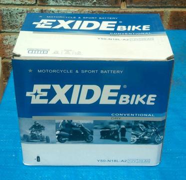 Exide Motorcycle Battery - Brand New Y50-N18L-A2 12V 20AH