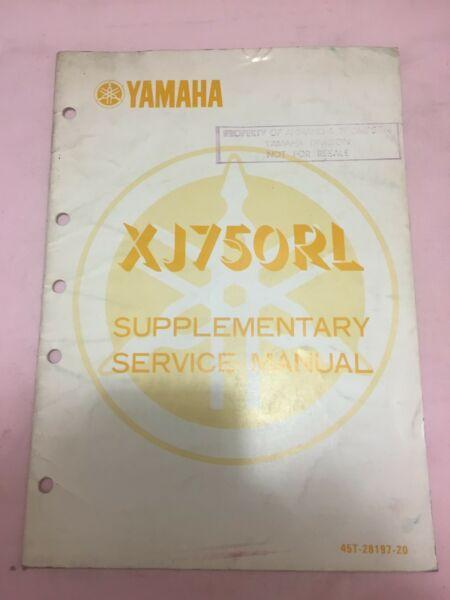 Genuine Yamaha XJ750RL 1983 Supplimentary Service Manual
