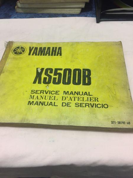 Genuine Yamaha XS500B - 1974 Service Manual