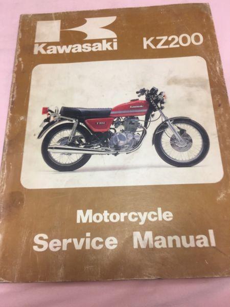 Genuine Kawasaki KZ200 A1 Service Manual 1981