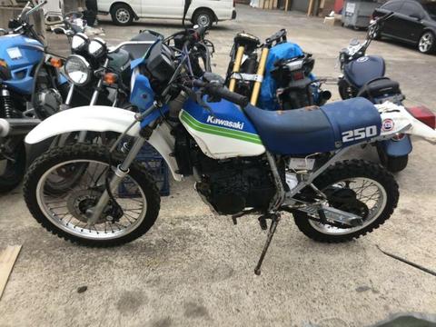 Kawasaki road trail bike theft recovered unreg $415firm no offers