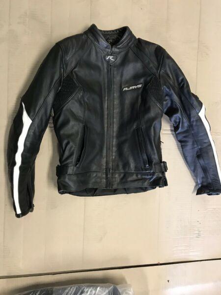 Rjays ladies leather motorbike jacket