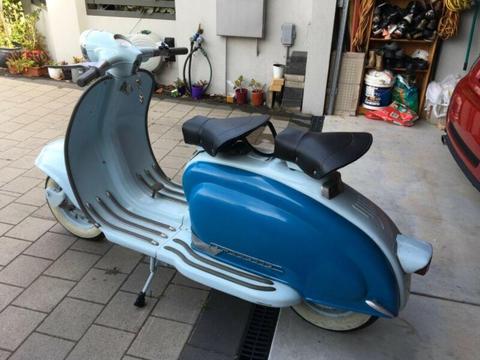 1960 Li 150 lambretta scooter light blue and dark blue