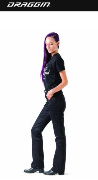 Draggin Jeans ladies black stretch denim motorcycle pants