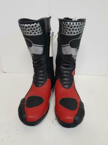 RED ALVI MOTORCYCLE BOOTS