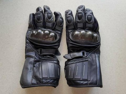 Leather Motorcycle Gloves - Size Small