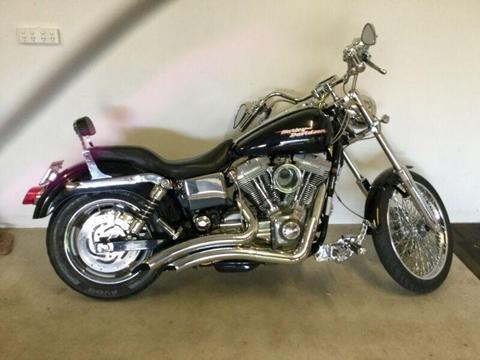 Harley davidson dyna fxd customised 2004 low klms vance and hines