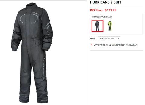 Dri Rider all in one Hurricane one-piece suit for wet weather