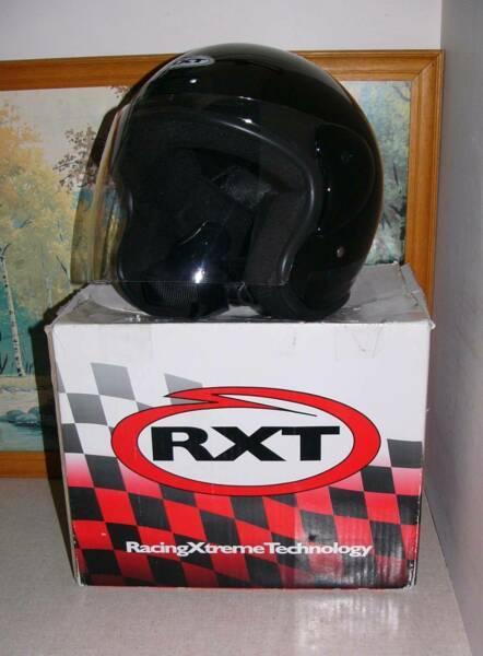 RXT Open Face KRUZE Gloss BLACK Motorcycle HELMET w VISOR