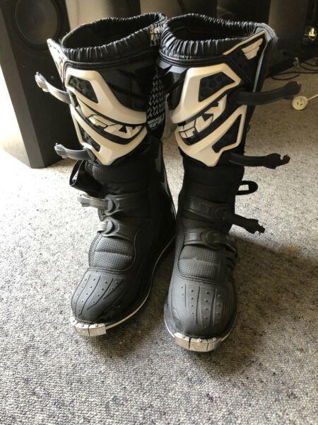 Motocross Boot and Helmet