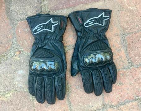 Alpinestars Black Leather Motorcycle Gloves XL