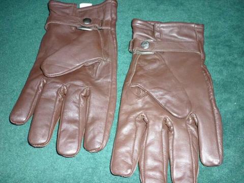 Leather motorcycle gloves size 9 ½ Large AS NEW