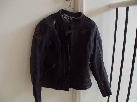 Ladies leather motor cycle jacket