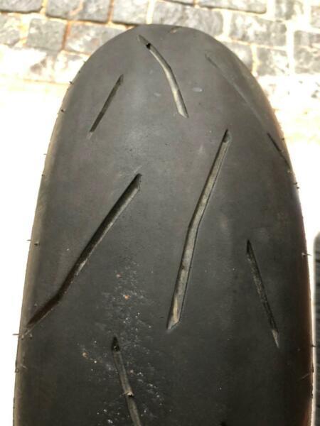 Dunlop Sportmax Alpha 12. 150/60/17. 60%tread and more. $50