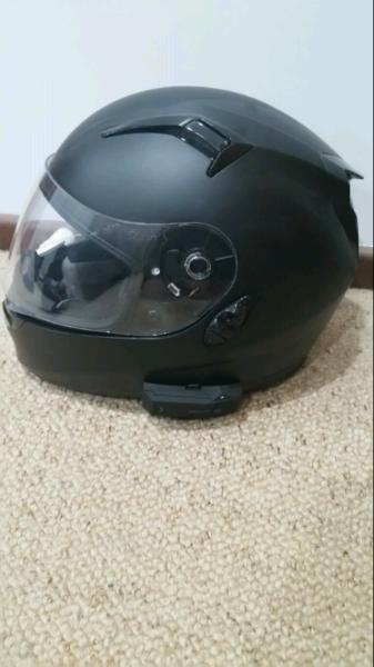 Small matte black helmet