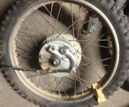 Honda XR75 Front Wheel and Outer Brake Hub Plate