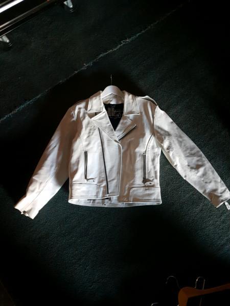 Small white leather jacket