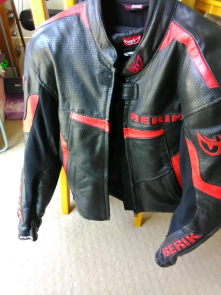 Berik perforated leather motorcycle jacket