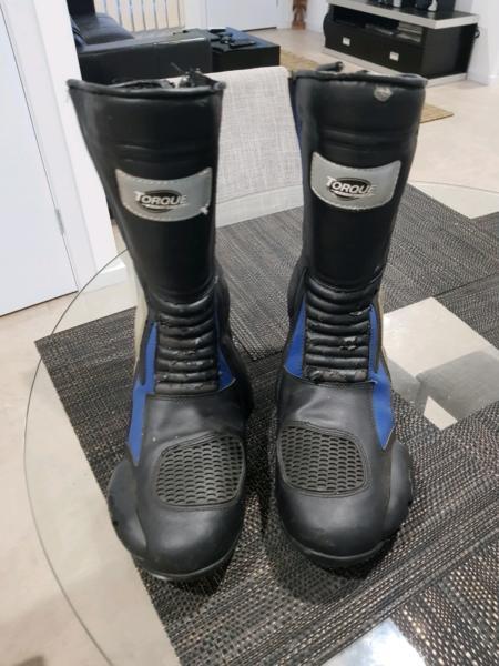 Motorcycle road bike boots leather riding boots size 42 US 9 UK 8
