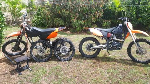 2x 250cc dirt bikes 1 ready to ride