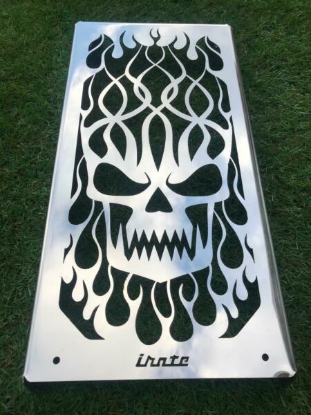 Motorbike radiator cover skull design