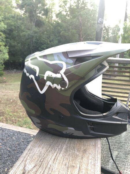 Fox camo motorbike helmet