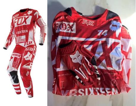 Fox Racing Flexair Red Motocross Pant Jersey Gloves New w/o/t